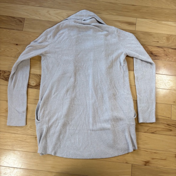 Barefoot Dreams CozyChic Lite Circle Cardigan Womens Sz S Dove Gray Open Sweater - Picture 8 of 8